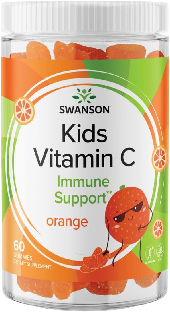 Swanson Kids Orange Flavored Vitamin C Gummies - 60 Gummies - Immune Support for Children