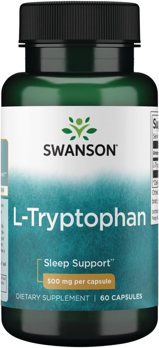 Swanson L-Tryptophan Amino Acid Supplement 500mg - 60 Capsules