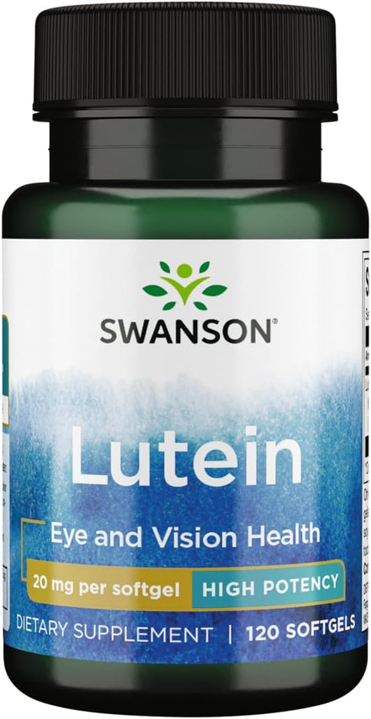 Swanson Lutein Supplement 20mg - 120 Softgels for Eye Health and Vision Support
