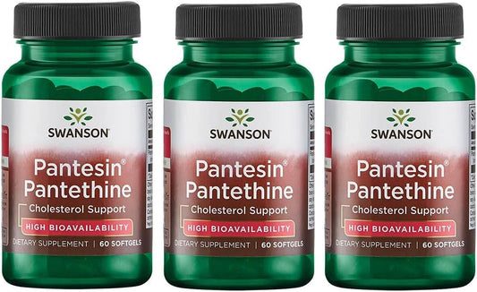 Swanson Pantesin Pantethine 300 mg Softgels - Pack of 60 x 3
