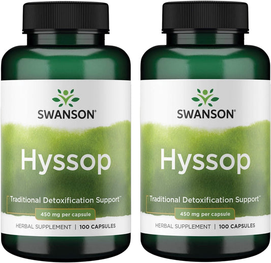 Swanson Premium Hyssop 450mg 100 Capsules - Pack of 2