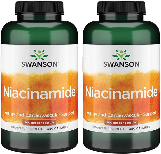 Swanson Premium Niacinamide 500 mg 250 Capsules - Pack of 2