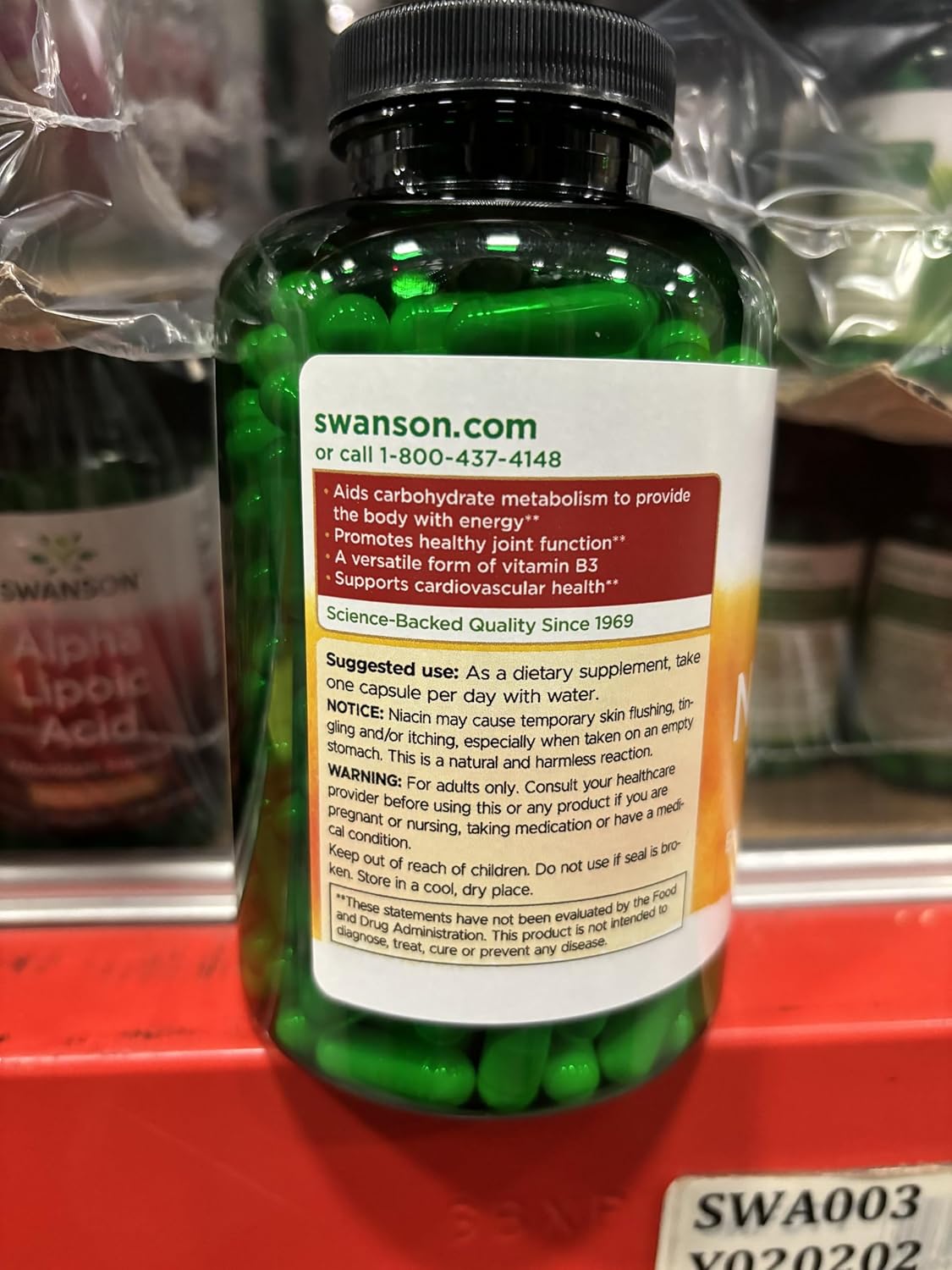 Swanson Premium Niacinamide 500 mg 250 Capsules - Pack of 2