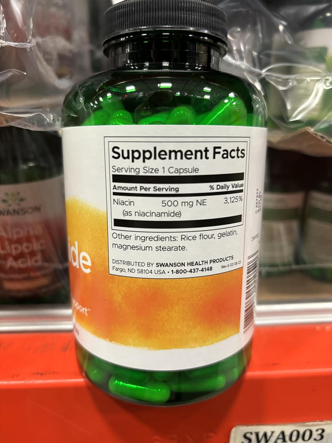 Swanson Premium Niacinamide 500 mg 250 Capsules - Pack of 2