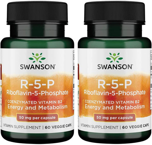 Swanson R-5-P (Riboflavin-5-Phosphate) Supplement for Energy, Metabolism, and Vision - Natural Wellness Formula - 120 Capsules