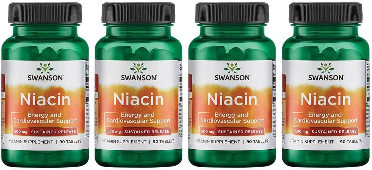 Swanson Sustained Release Niacin 500mg Tablets - 360 Count Pack