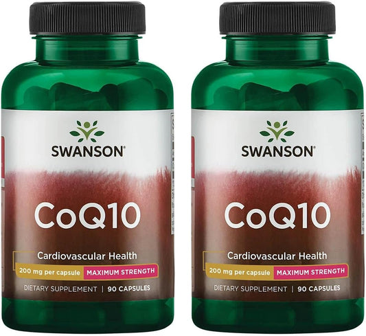 Swanson Ultra CoQ10 Supplement 200mg 90 Capsules - Cardiovascular & Brain Health Support - Antioxidant for Heart Health - 2 Pack