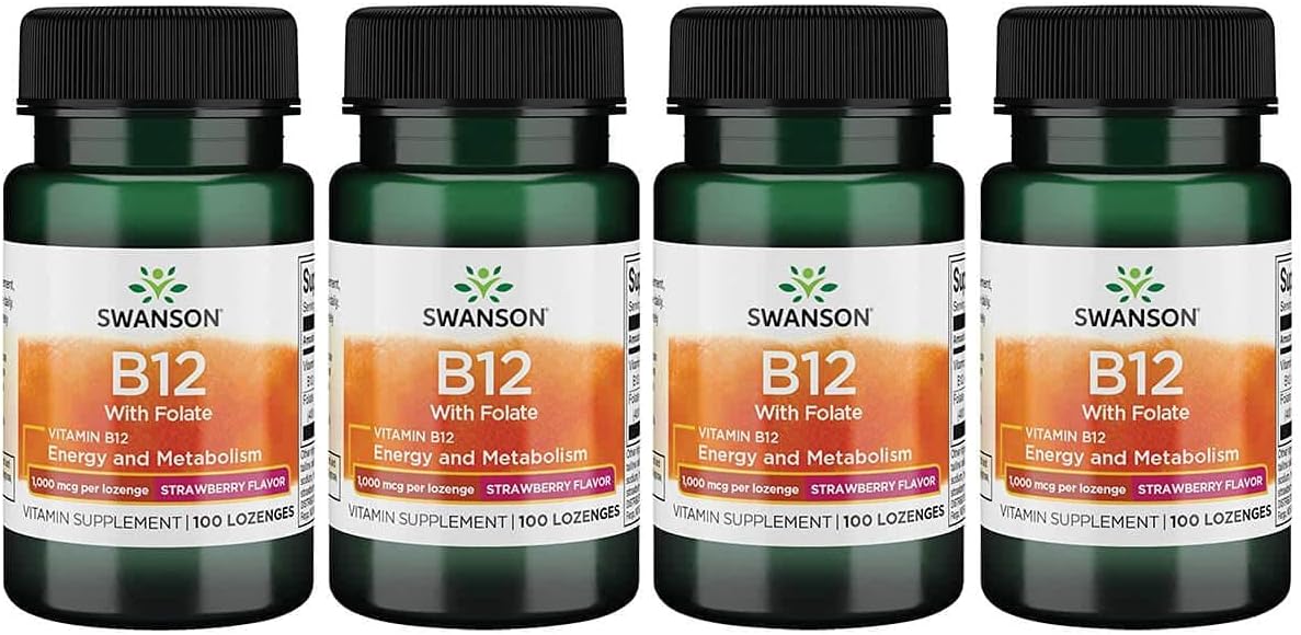 Swanson Vitamin B-12 1000 mcg Lozenges - Pack of 400 Lozenges for Energy & Immune Support