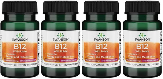 Swanson Vitamin B-12 1000 mcg Lozenges - Pack of 400 Lozenges for Energy & Immune Support