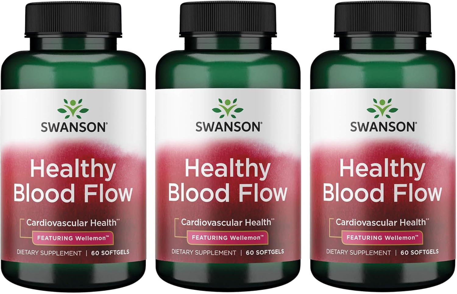 Swanson Wellemon Healthy Blood Flow Supplement 180 Softgels - Pack of 3