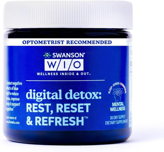 Swanson WIO™ Digital Detox Softgels: Rest, Sleep Better, Blue Light Defense, Mental Wellness - 30-Day Supply