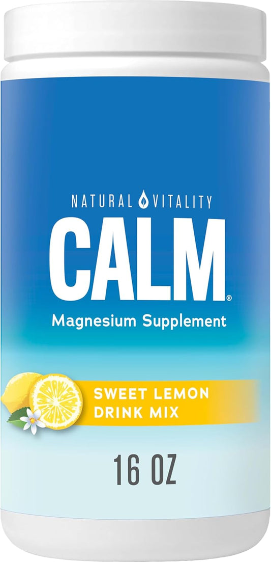 Sweet Lemon Natural Vitality Calm Magnesium Supplement Drink Mix Powder - 16 oz Vegan, Gluten Free & Non-GMO