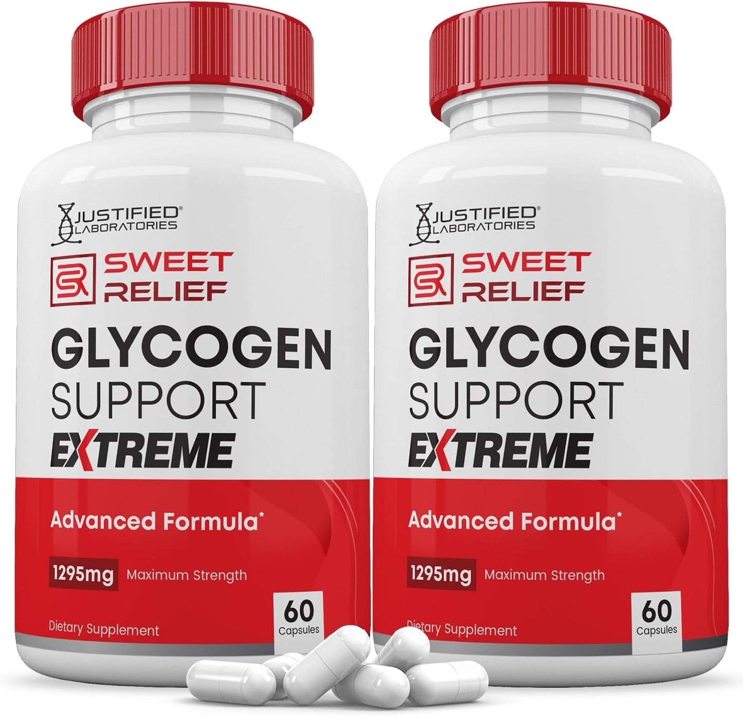 Sweet Relief Glycogen Support Extreme Pills - 2 Pack, 1295MG Advanced Formula, Zero Artificial Additives - 120 Capsules
