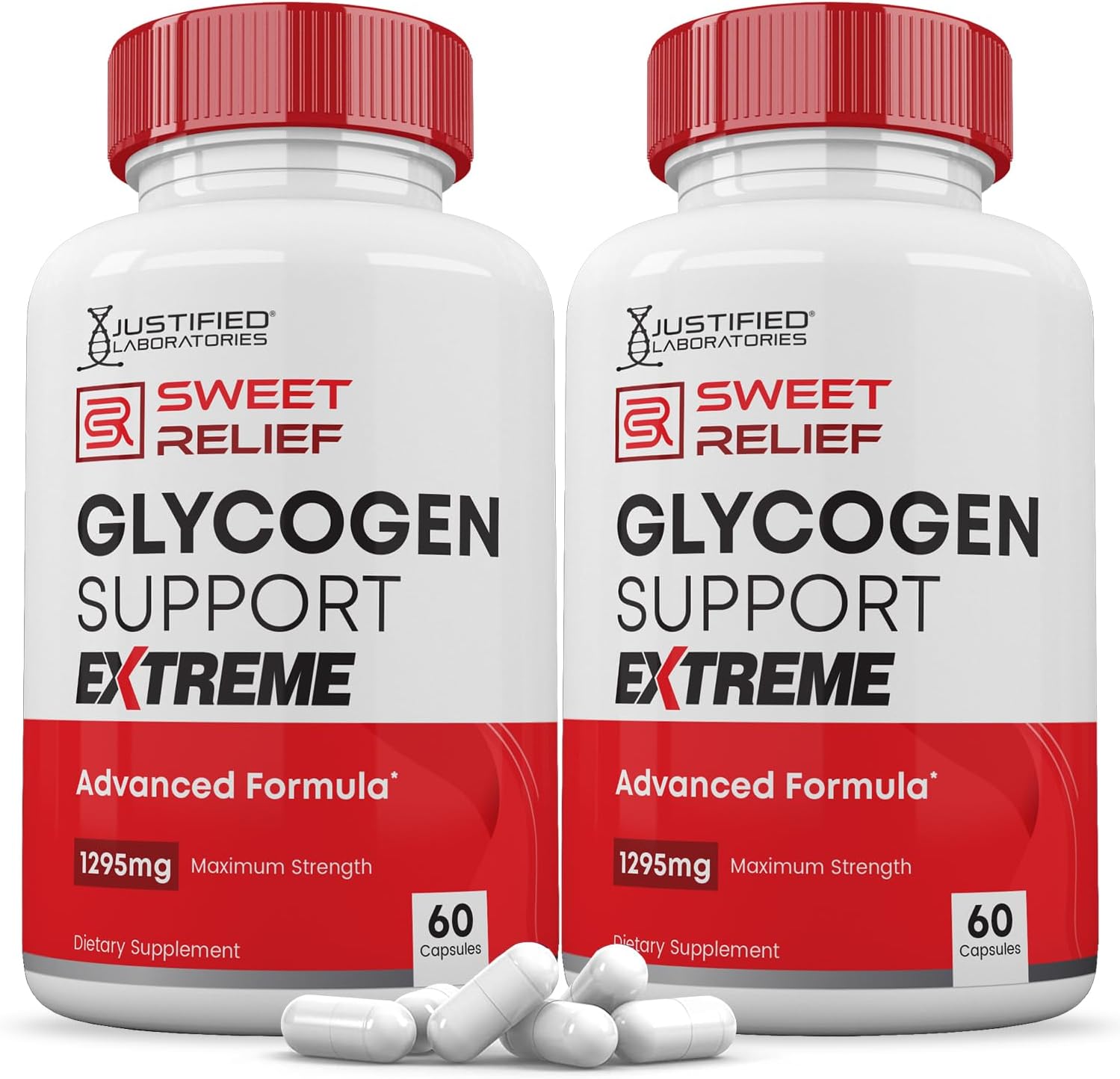 Sweet Relief Glycogen Support Extreme Pills - 2 Pack, 1295MG Advanced Formula, Zero Artificial Additives - 120 Capsules
