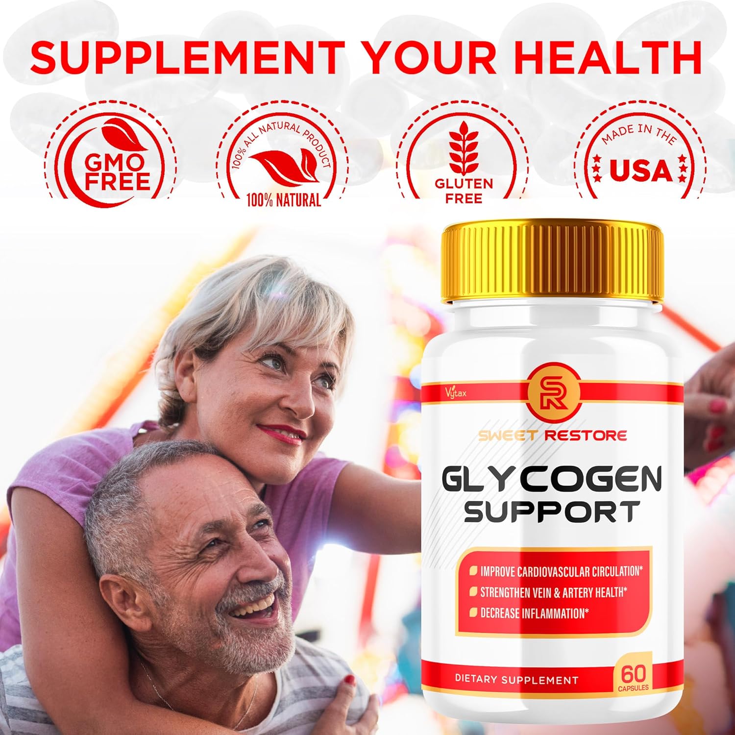 SweetRestore Glycogen Support Capsules - 2 Pack of Advanced Maximum Strength Pills for Natural Blood Support - Daily Supplement (120 Capsules)
