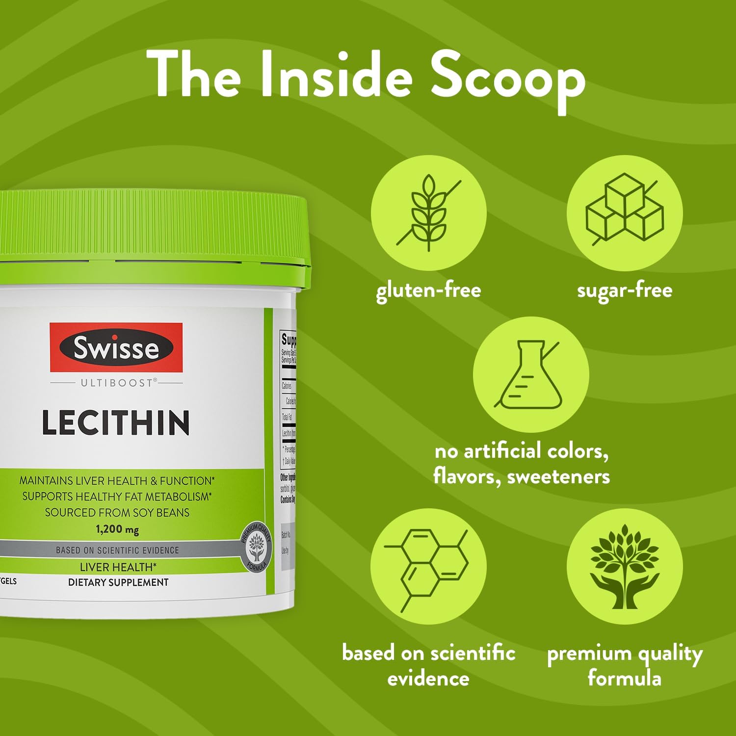Swisse Soy Lecithin 1200mg Softgels Capsules for Liver Health & Fat Metabolism * | Choline Lecithin Supplement 1200 mg | 180 Softgels