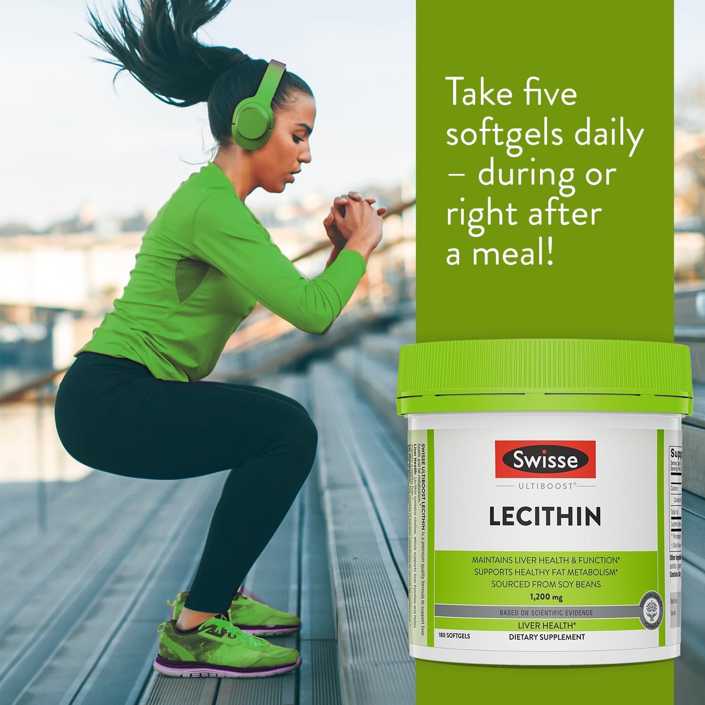Swisse Soy Lecithin 1200mg Softgels Capsules for Liver Health & Fat Metabolism * | Choline Lecithin Supplement 1200 mg | 180 Softgels