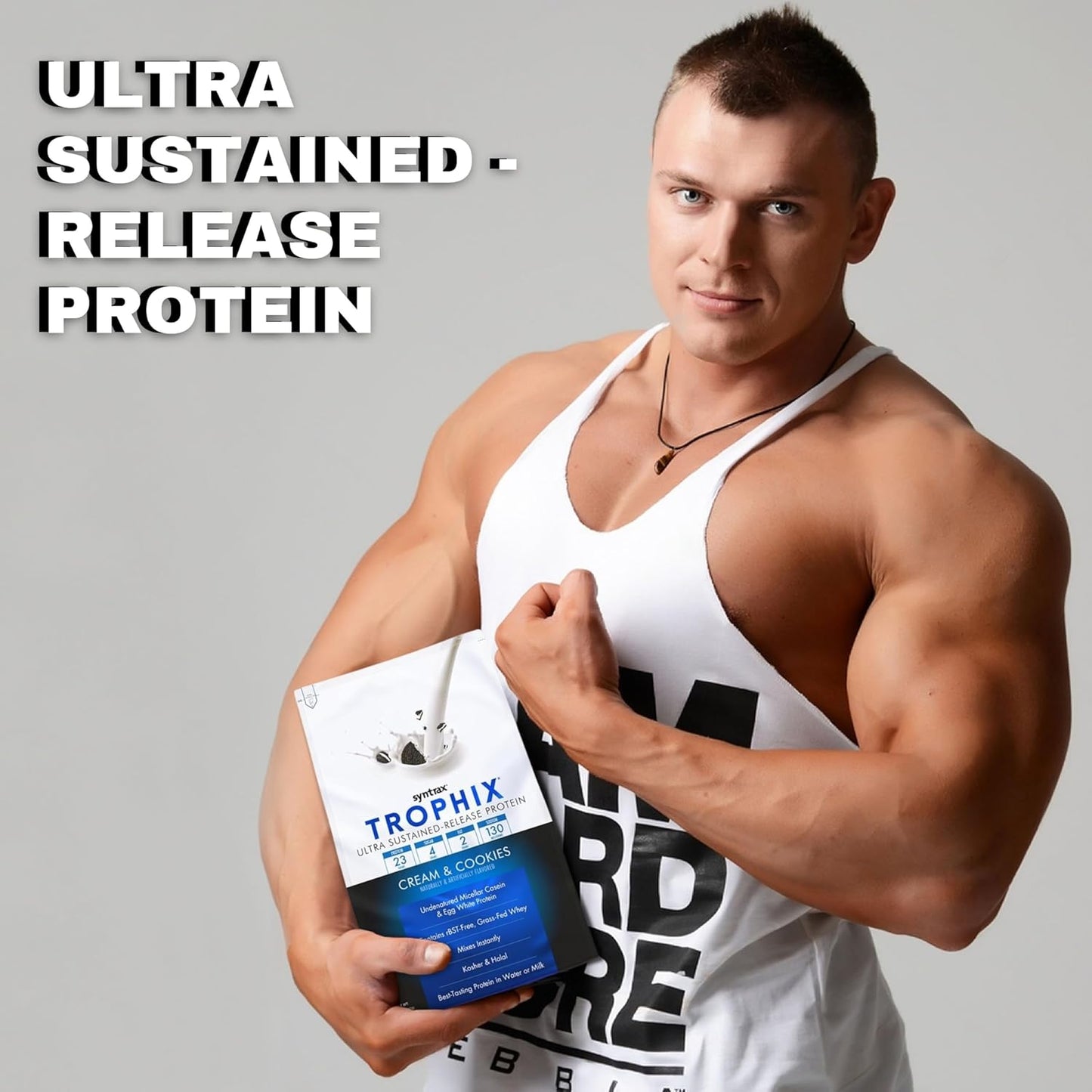 Syntrax Bundle: Trophix Cream & Cookies Casein Protein + Instant Mix Whey & Egg White Protein Powder - 2lb High Protein Powder with Nutrition Keychain