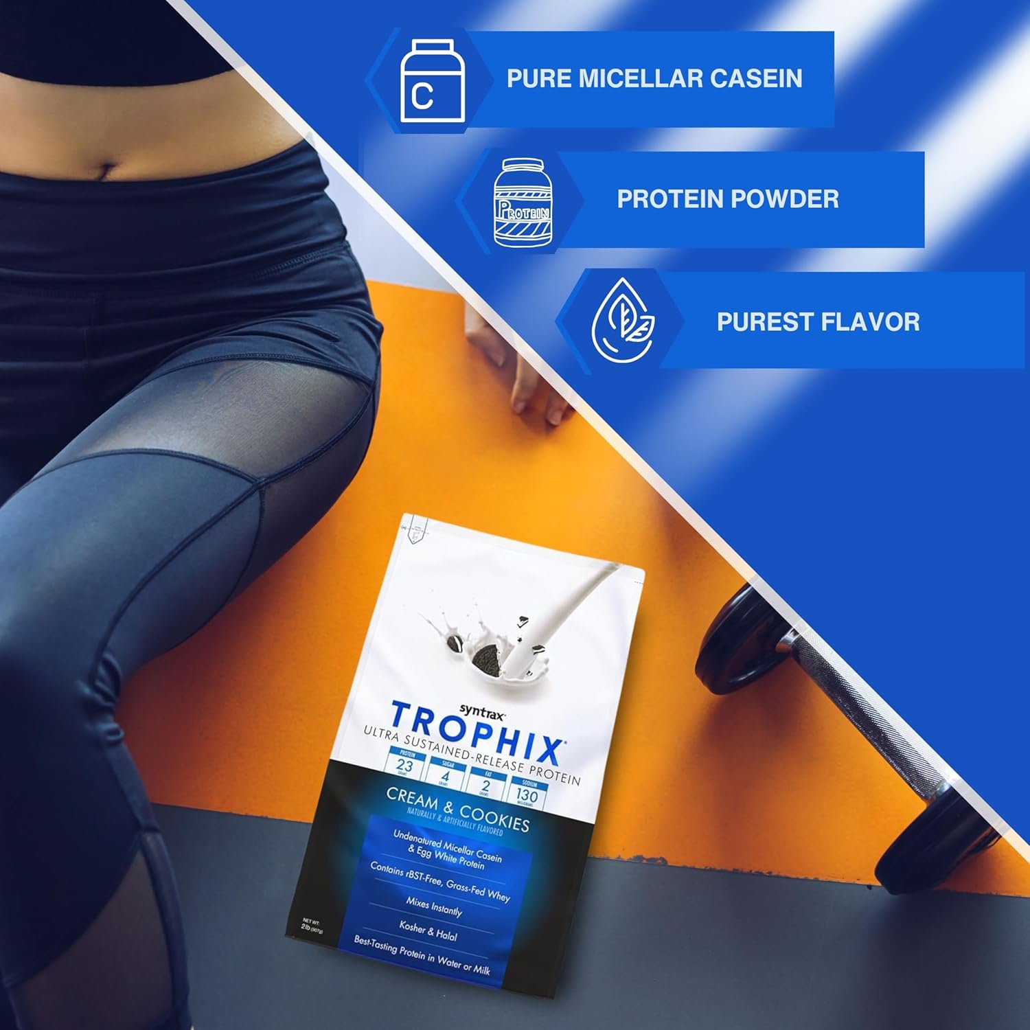 Syntrax Bundle: Trophix Cream & Cookies Casein Protein + Instant Mix Whey & Egg White Protein Powder - 2lb High Protein Powder with Nutrition Keychain