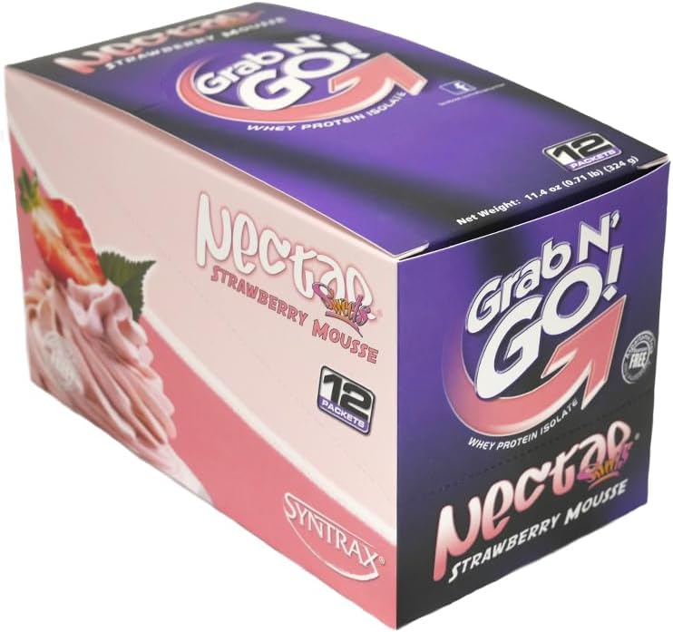Syntrax Nectar Strawberry Mousse Grab N' Go Packs, 12 Count