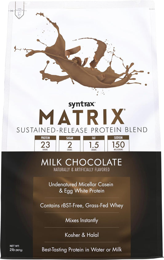 Syntrax Nutrition Matrix Protein Powder in Milk Chocolate - 5 lbs, Sustained-Release Protein Blend
