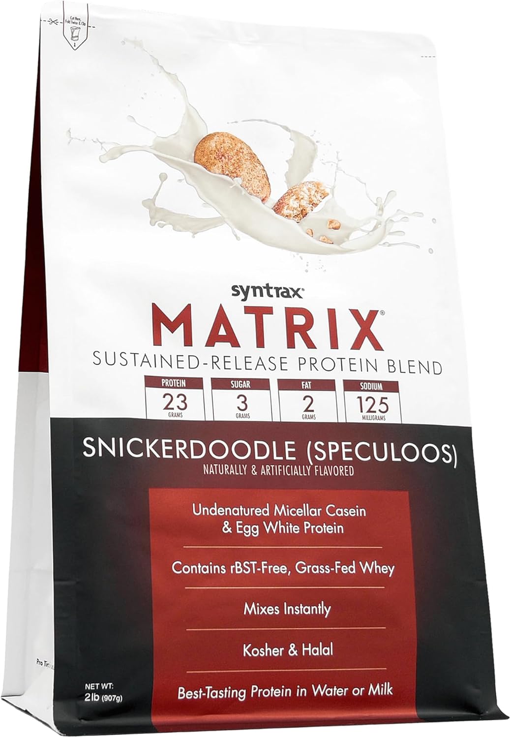 Syntrax Nutrition Matrix Protein Powder with Real Cookie Pieces, Snickerdoodle Flavor, 2 lbs - Sustained-Release Protein Blend