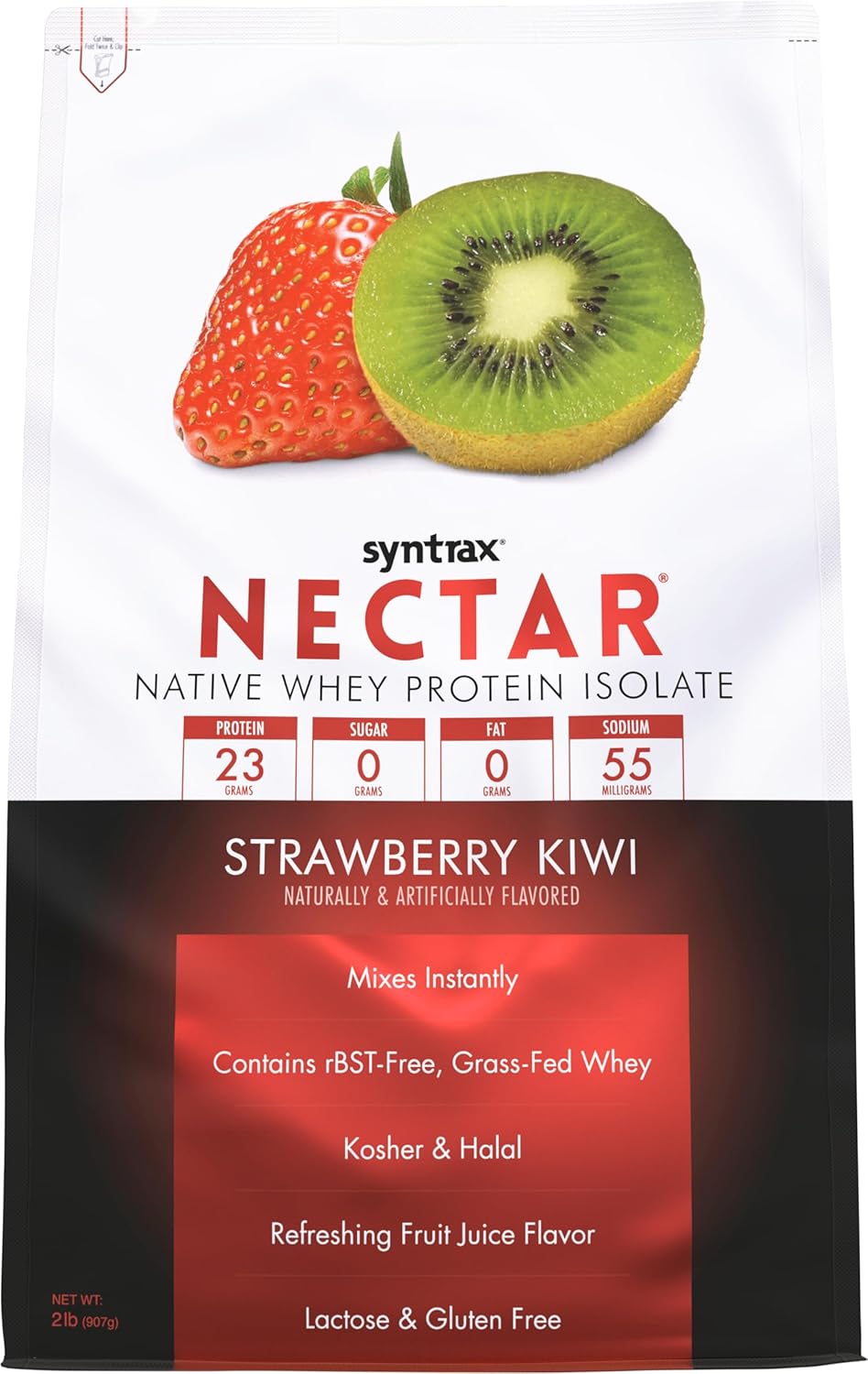 Syntrax Nutrition Nectar Strawberry Kiwi Whey Isolate Protein Powder 2 lbs - Refreshing Fruit Juice Flavor