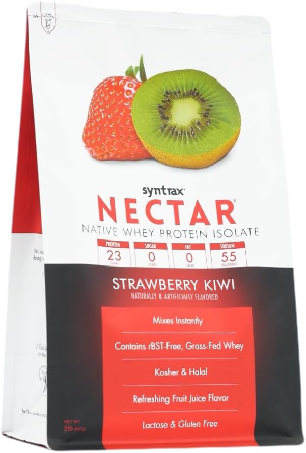 Syntrax Nutrition Nectar Strawberry Kiwi Whey Isolate Protein Powder 2 lbs - Refreshing Fruit Juice Flavor