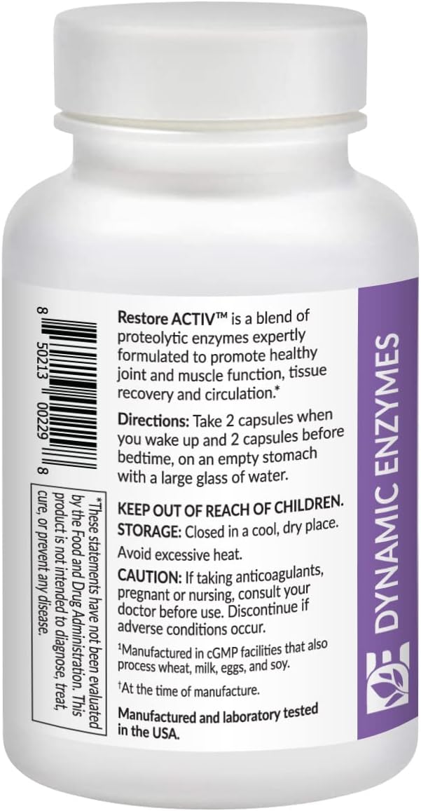 Systemic Enzymes for Muscle, Joint & Tissue Support - Acid-Resistant Serrapeptase and Nattokinase | 90 Count