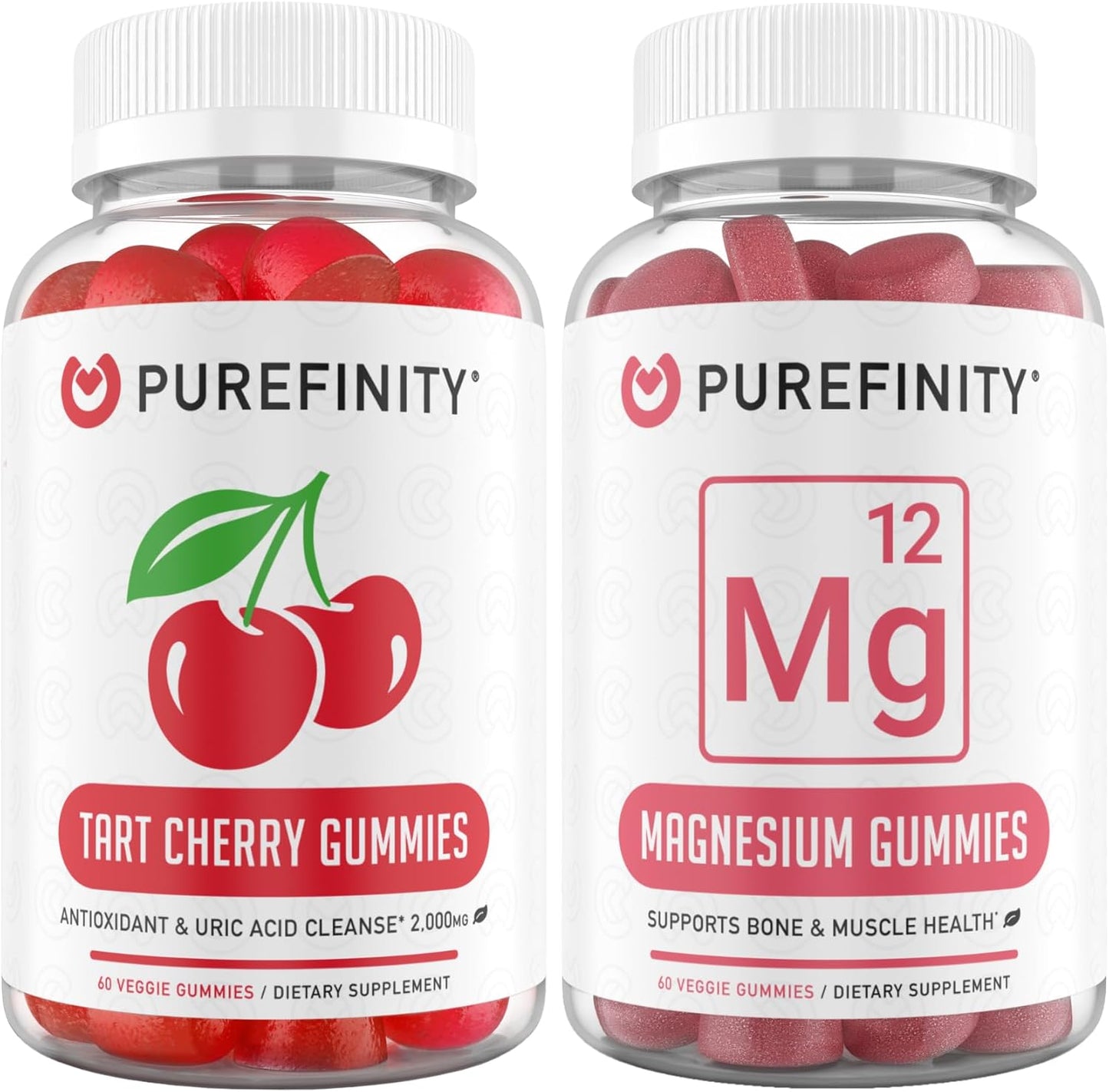 Tart Cherry and Magnesium Gummies Bundle for Uric Acid Flush & Cleanse, with Magnesium Support