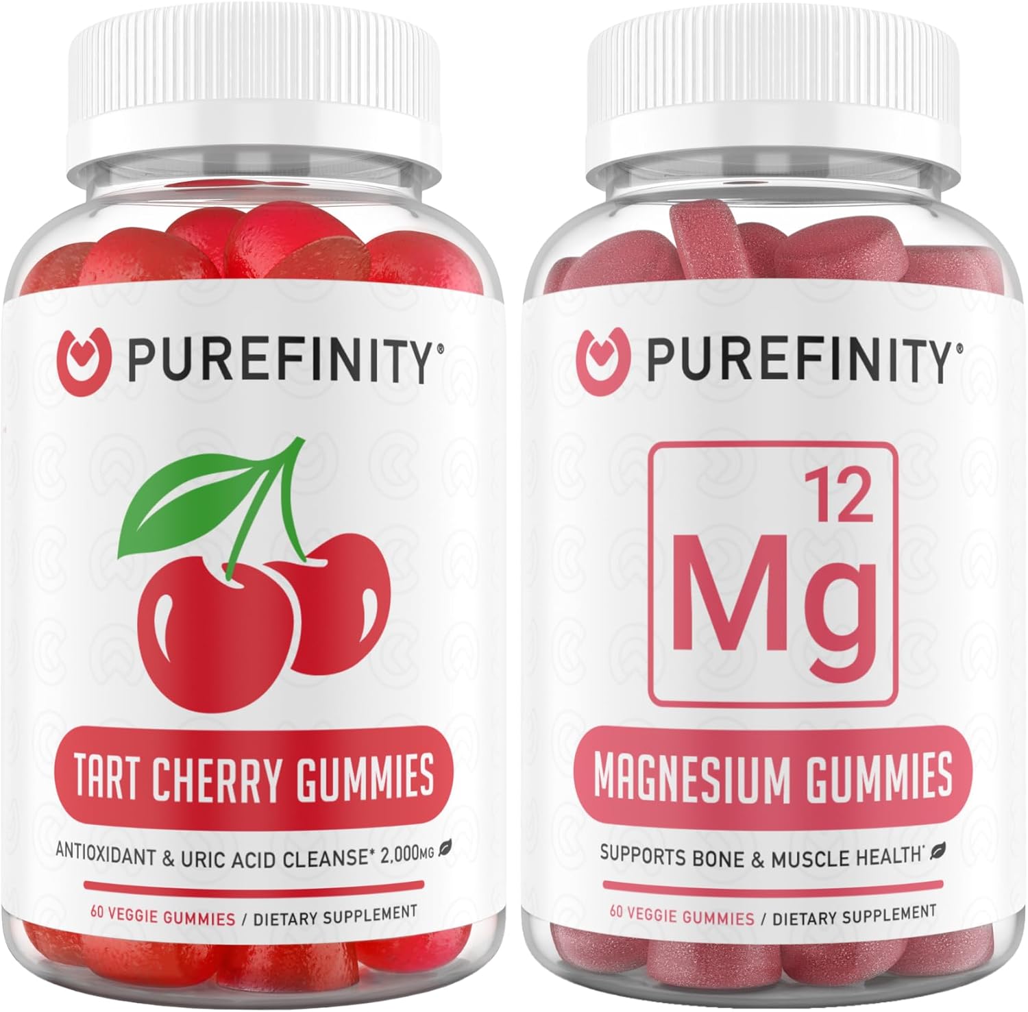 Tart Cherry and Magnesium Gummies Bundle for Uric Acid Flush & Cleanse, with Magnesium Support