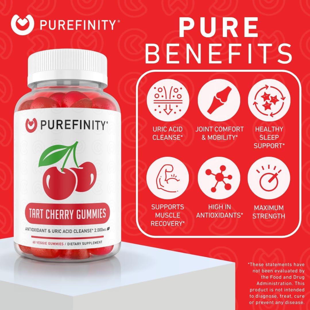 Tart Cherry Extract & Turmeric Ginger Gummies Bundle for Uric Acid Flush & Cleanse