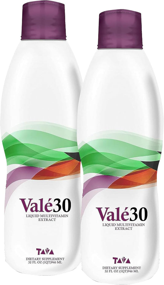 TAVA Valé30 Liquid Multivitamin - 30-Day Supply with Vitamin A and B Complex - Daily Boost Drink for Men, Women, and Family - 2 Bottles
