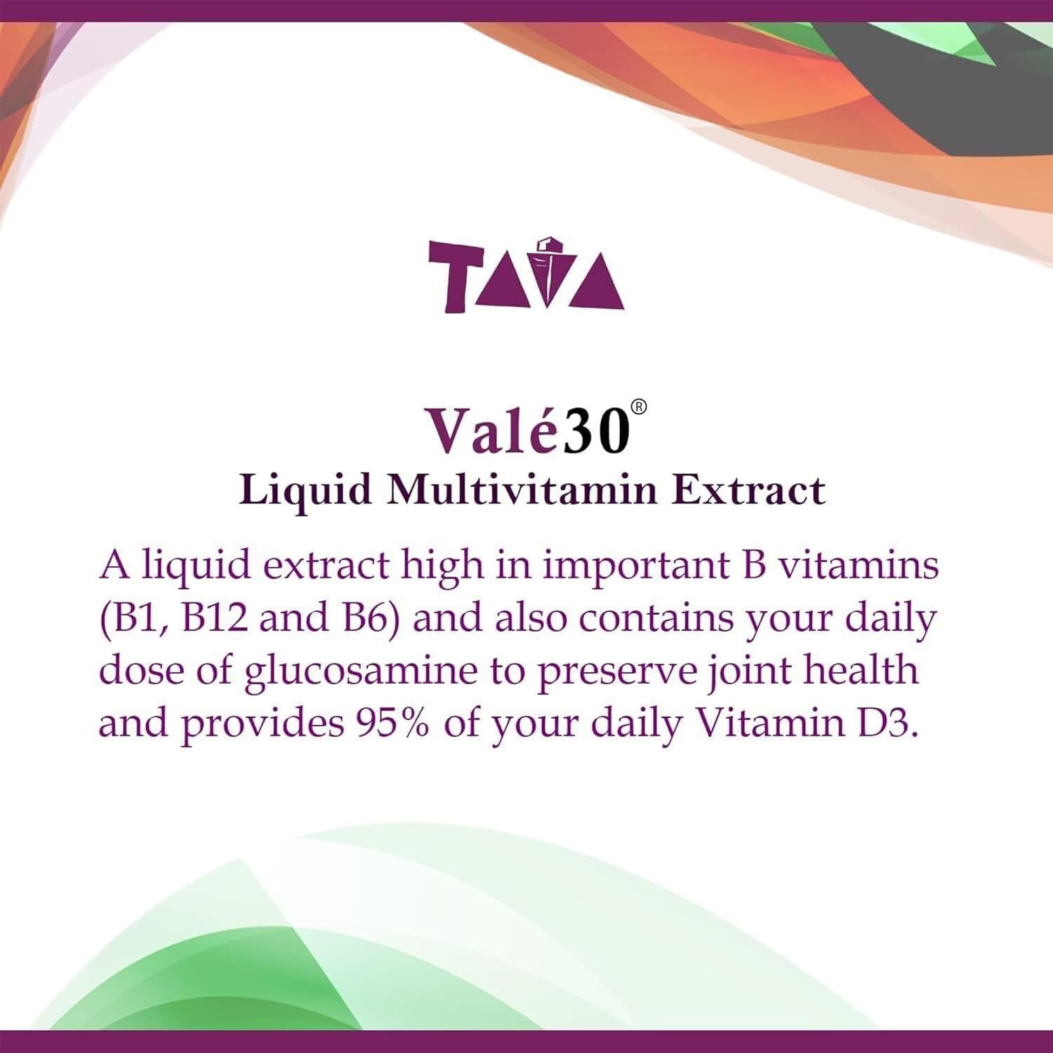 TAVA Valé30 Liquid Multivitamin - 30-Day Supply with Vitamin A and B Complex - Daily Boost Drink for Men, Women, and Family - 2 Bottles