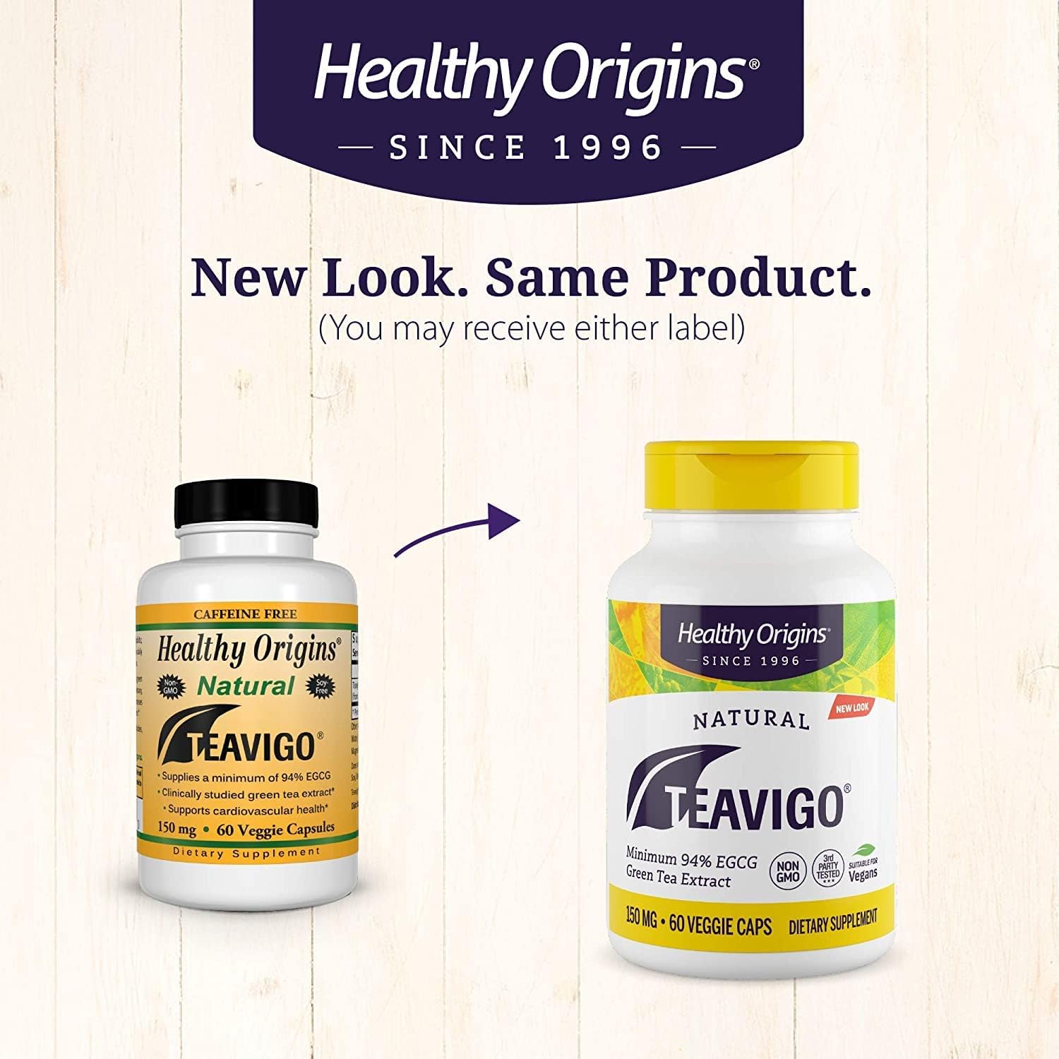 TEAVIGO Green Tea Extract Capsules - 150mg, 94% EGCG, Antioxidant Supplement - Vegan, Non-GMO, Gluten-Free - 60 Veg Caps