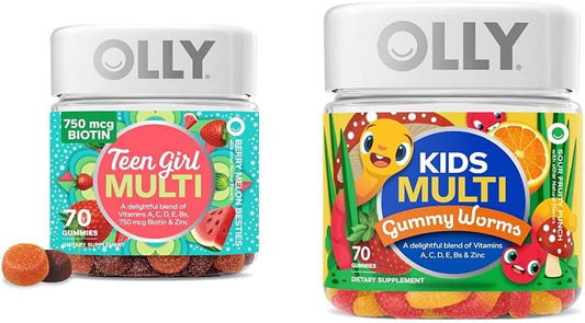 Teen Girl Multivitamin Gummy Worms for Immune Support - Vitamins & Minerals - 35 & 45 Day Supply