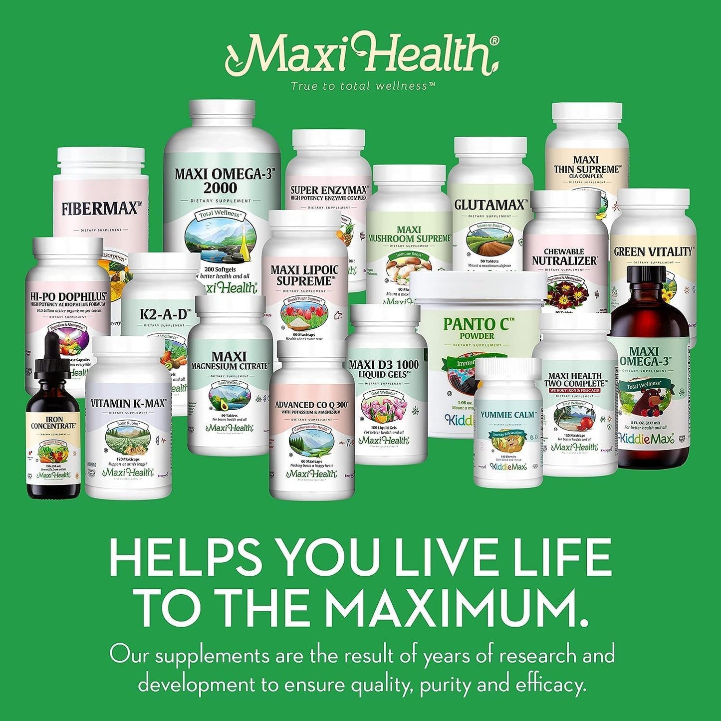 Teen Girls Multivitamin for Energy, Immune Boost & Growth - Maxi Health Teen Supreme Hers (120) - Womens Multi Vitamins with D3, Iron, Calcium & Digestive Enzyme