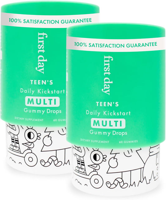 Teens 14+ Daily Multivitamin Gummies with Organic Fruits & Veggies - 60 Days Supply - 2-Pack