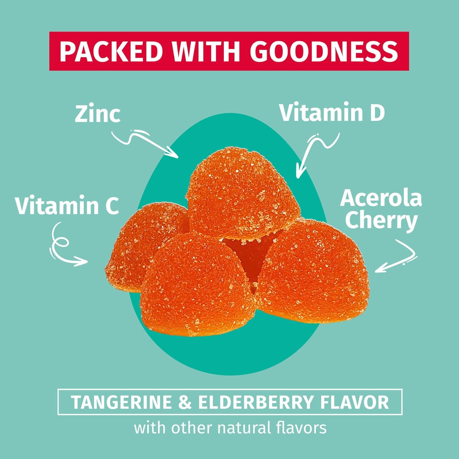 TEJA Immunity Gummy Vitamins: Daily Support for Teens & Adults with Vitamins C, D, Zinc - 30 Gummies (2 Pack)