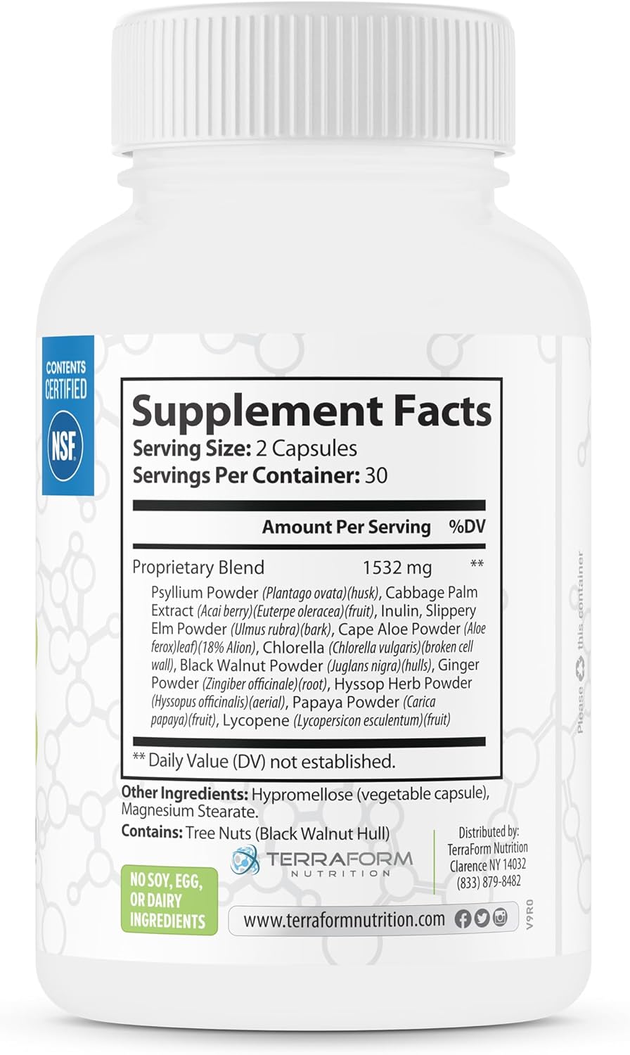 TerraForm Nutrition Natural Acai Berry Cleanse for Liver, Colon & Pancreas Detox - Antioxidant Support for Healthy Digestion - USA Made - 1 Month Supply