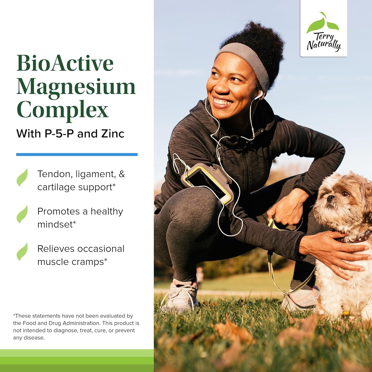 Terry Naturally BioActive Magnesium Complex 240 Capsules - Vitamin B6 & Zinc - Non-GMO, Vegan, Gluten Free - 240 Servings