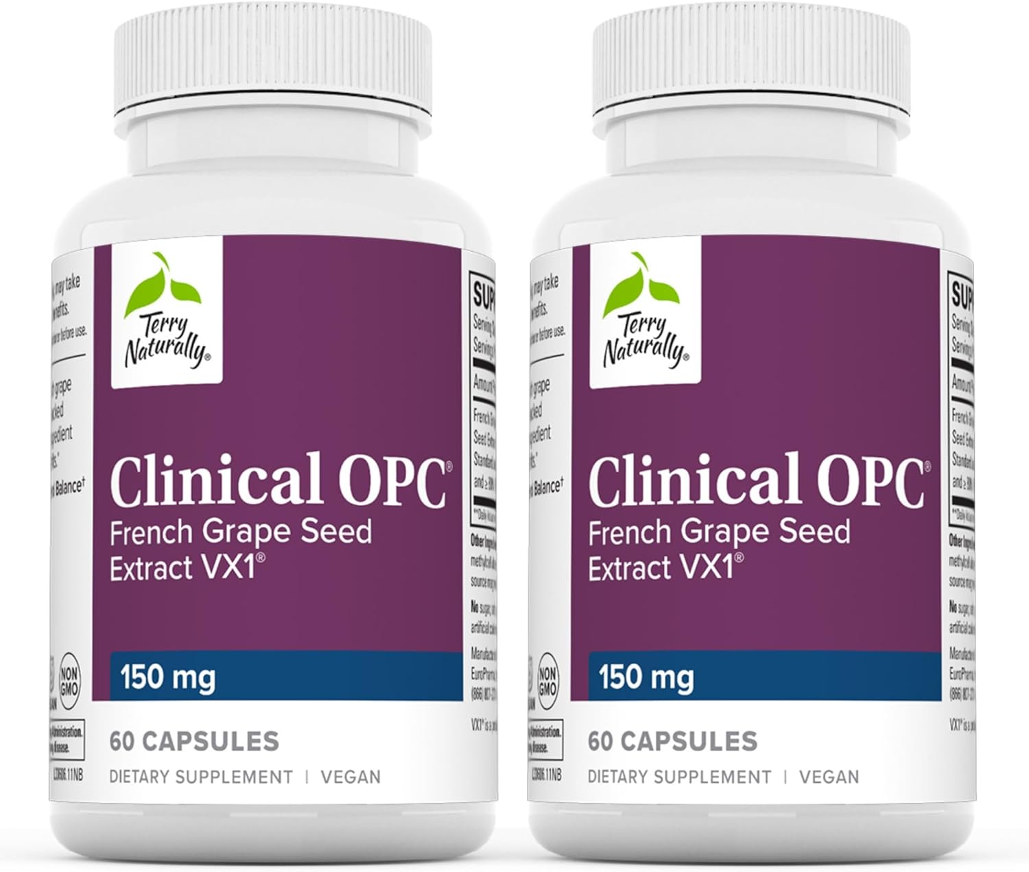 Terry Naturally Clinical OPC Softgels - Cardiovascular & Focus Support Supplement with Grape Seed Extract & Sunflower Lecithin - Immune Boost - 150mg, 120 Softgels