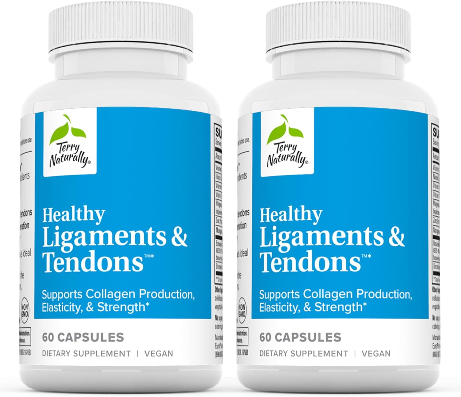 Terry Naturally Ligament & Tendon Support Supplement - Non-GMO Formula for Joint Health - 60 Capsules, 2 Pack