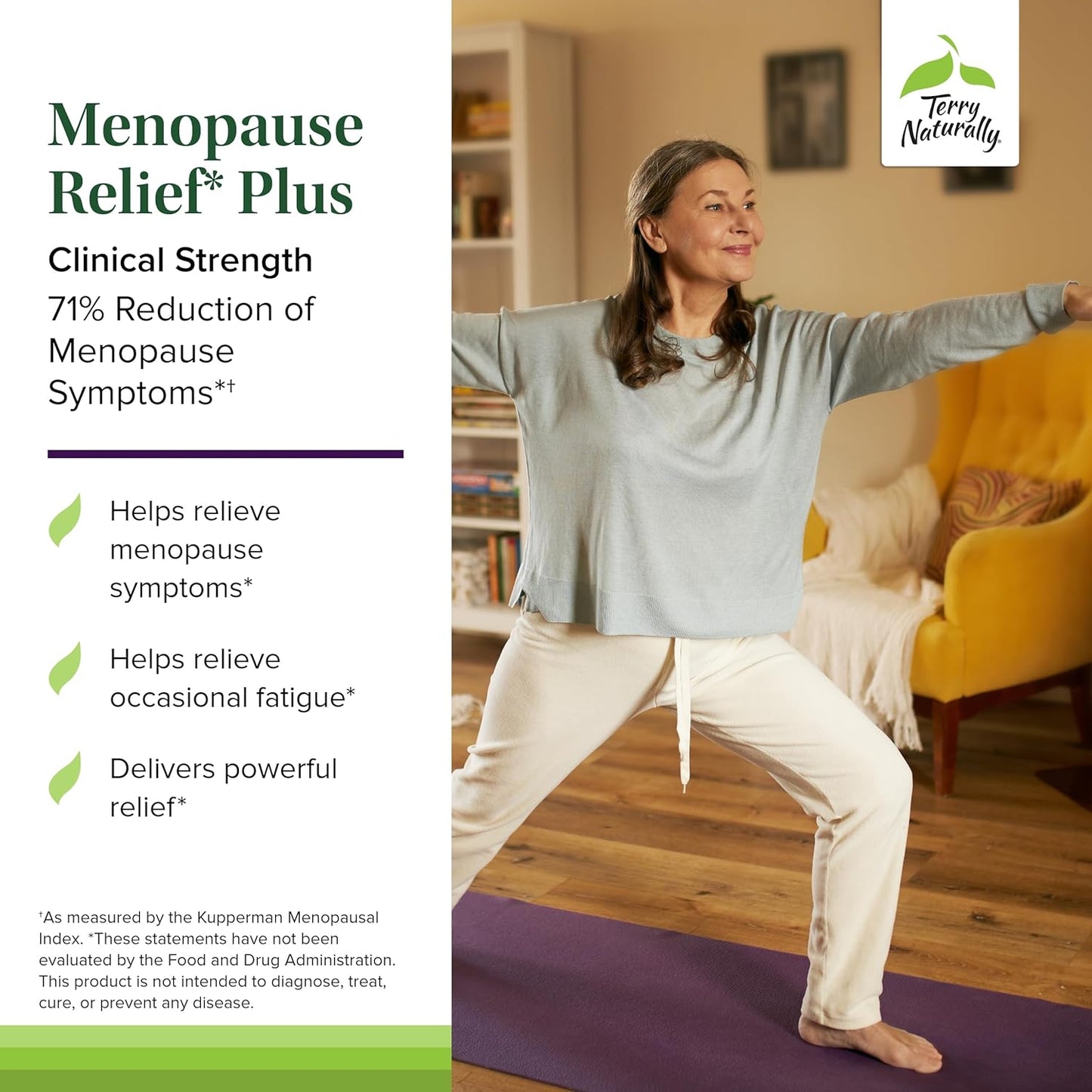 Terry Naturally Menopause Relief Plus Capsules - Clinical-Strength Formula with Rhodiola & Black Cohosh - Non-GMO, Vegan, Gluten Free - 30 Servings