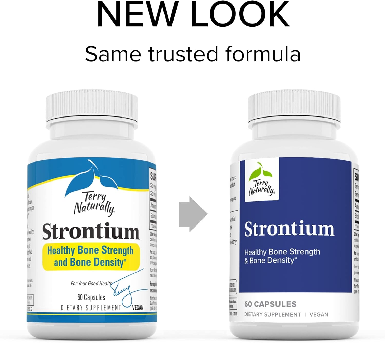 Terry Naturally Strontium Citrate Supplement - Supports Bone Health & Strength - Vegan Capsules for Superior Absorption - 120 Capsules Total