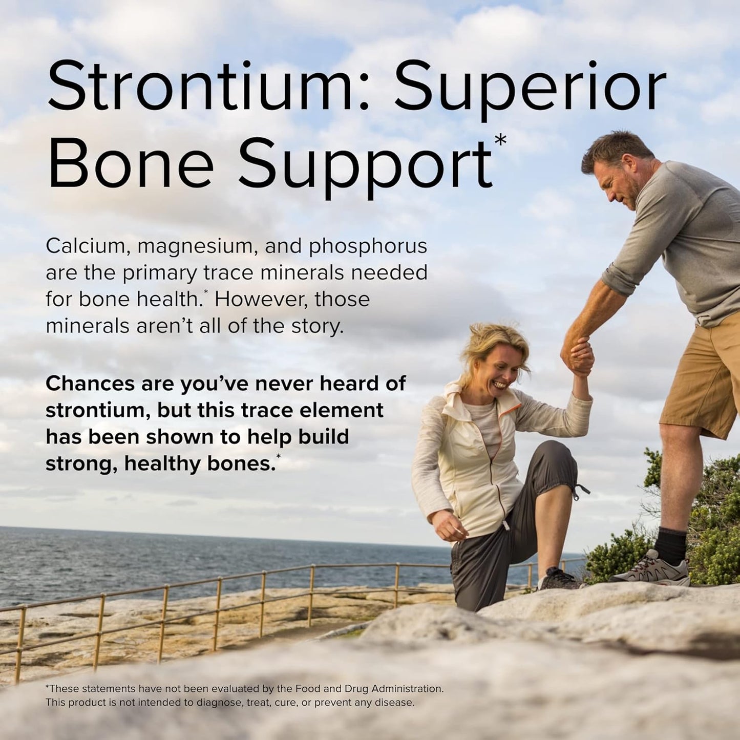 Terry Naturally Strontium Citrate Supplement - Supports Bone Health & Strength - Vegan Capsules for Superior Absorption - 120 Capsules Total