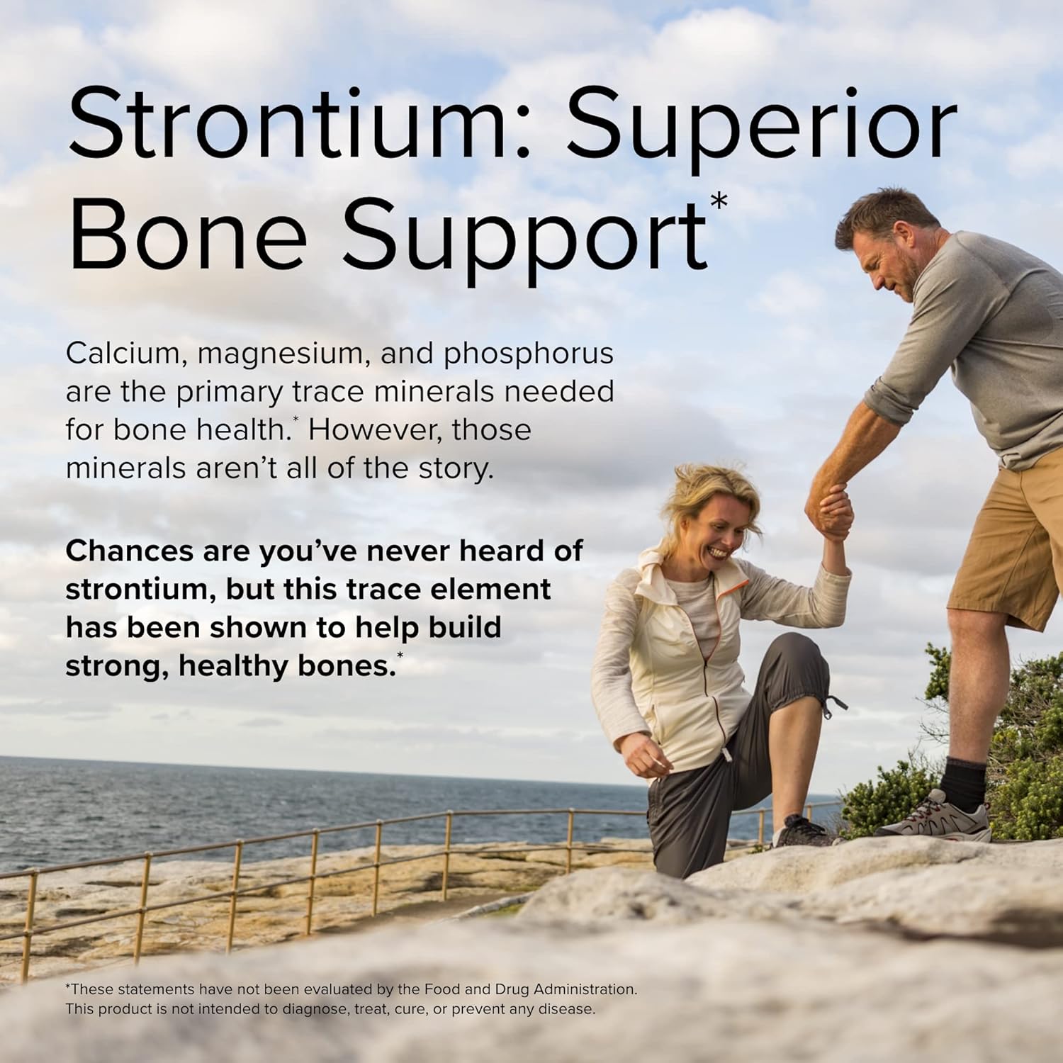 Terry Naturally Strontium Citrate Supplement - Supports Bone Health & Strength - Vegan Capsules for Superior Absorption - 120 Capsules Total