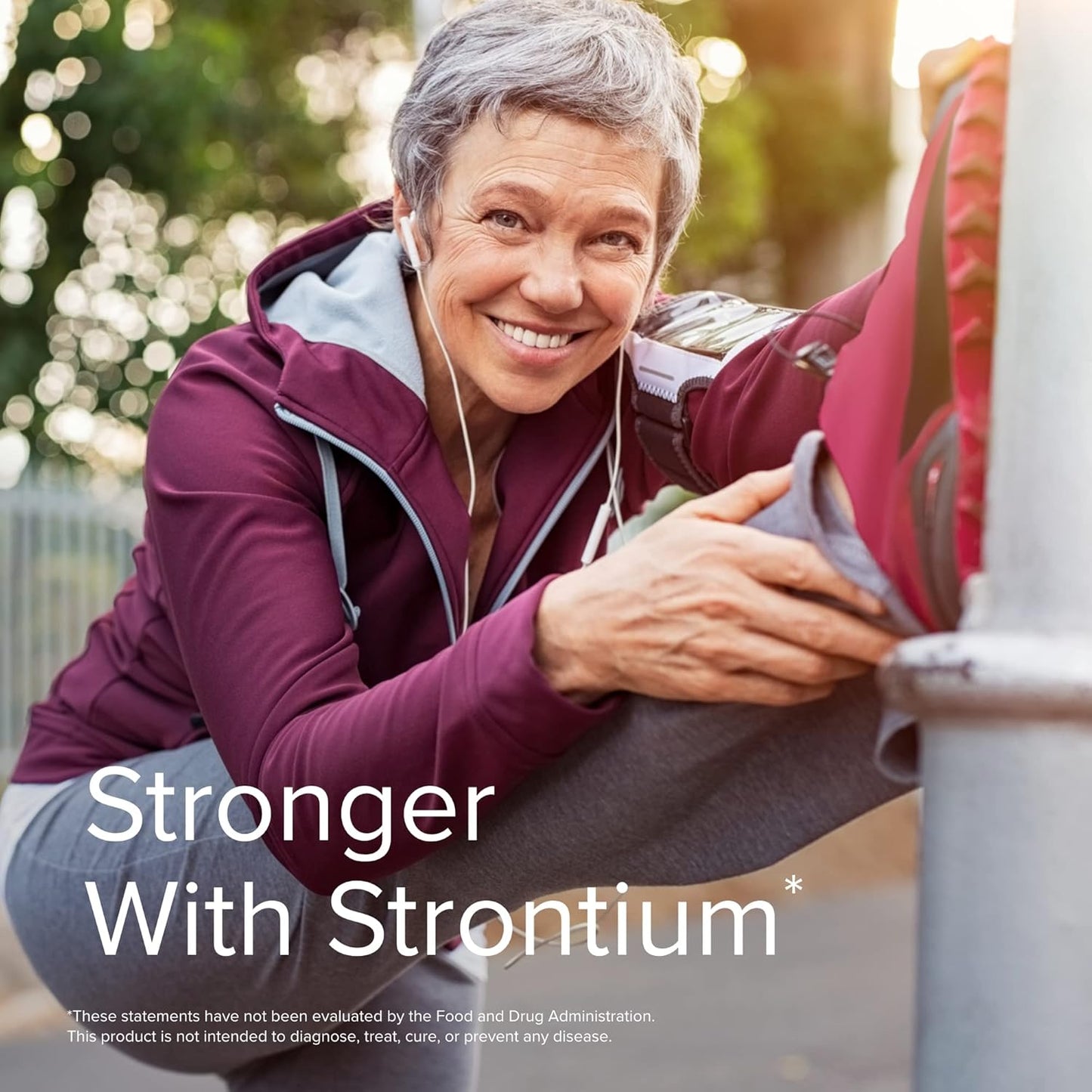 Terry Naturally Strontium Citrate Supplement - Supports Bone Health & Strength - Vegan Capsules for Superior Absorption - 120 Capsules Total