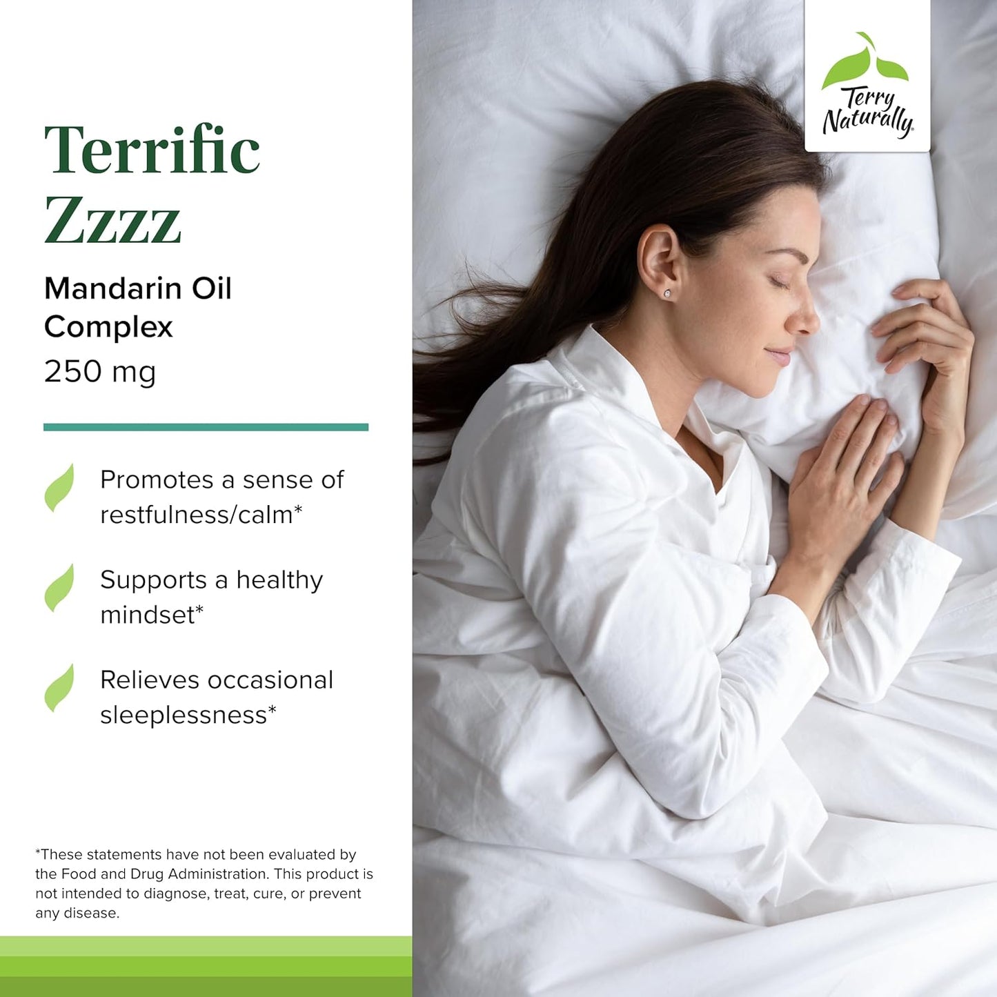 Terry Naturally Terrific Zzzz Sleep Supplement Softgels - Natural Non-GMO Relaxation Aid with Mandarin, Lemon Balm, Lavender - Pack of 60