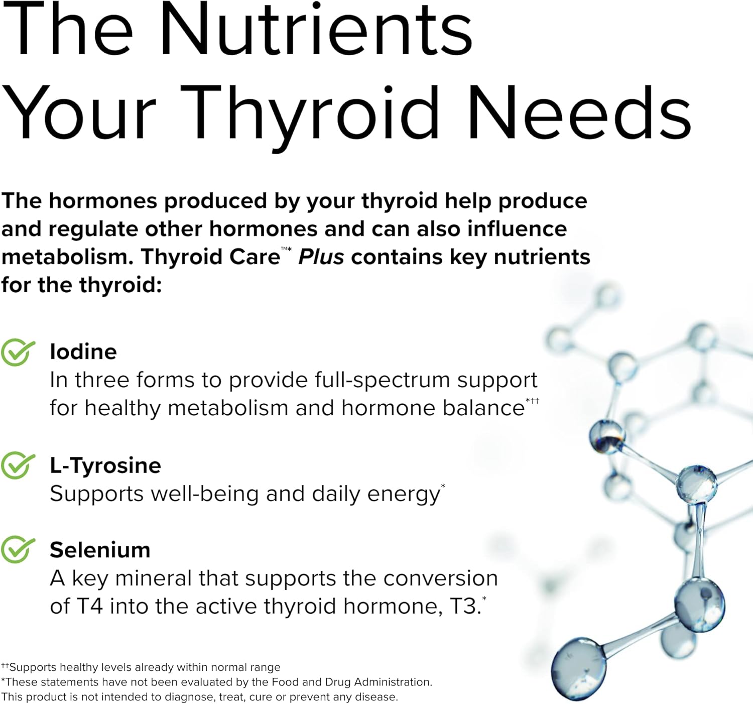 Terry Naturally Thyroid Care Plus: Energy & Hair Support Supplement - L-Tyrosine & Selenium - 60 Capsules (2 Pack)